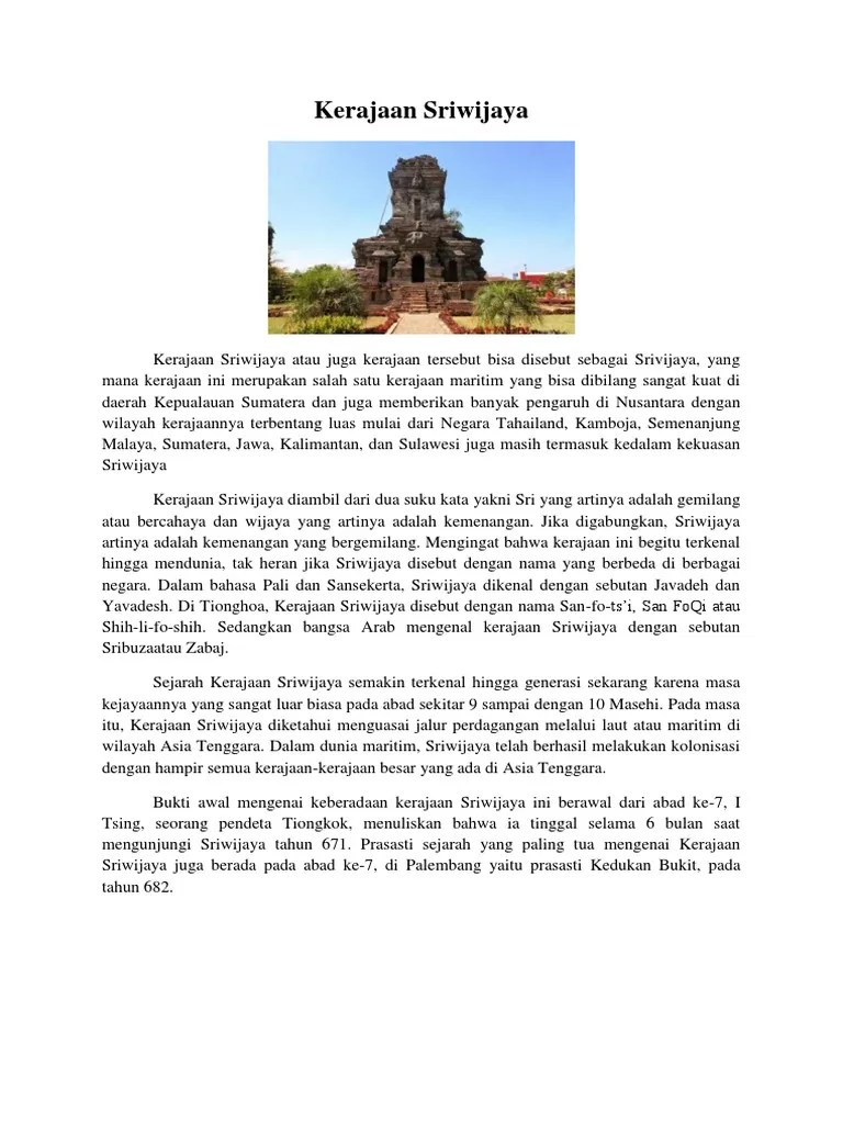 Kerajaan Sriwijaya | PDF