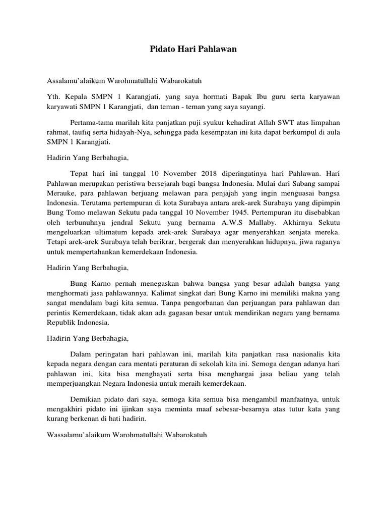 Pidato Hari Pahlawan | PDF