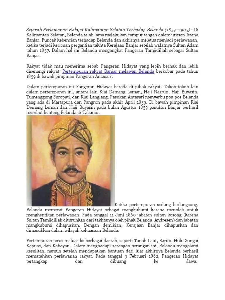 Sejarah Perlawanan Rakyat Kalimantan Selatan Terhadap Belanda | PDF