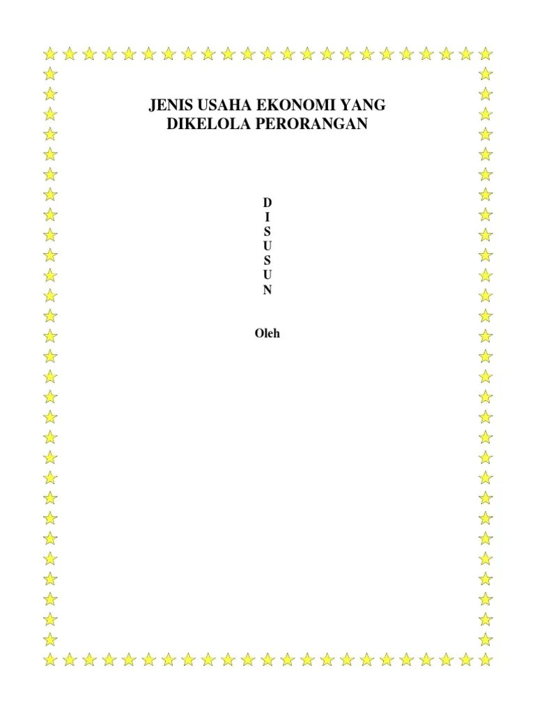 Jenis Usaha Ekonomi Yang Dikelola Sendiri | PDF