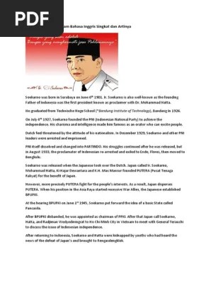 Biografi Soekarno Dalam Bahasa Inggris Singkat Dan Artinya AYUNDA | PDF |  Politics Of Indonesia | Indonesia