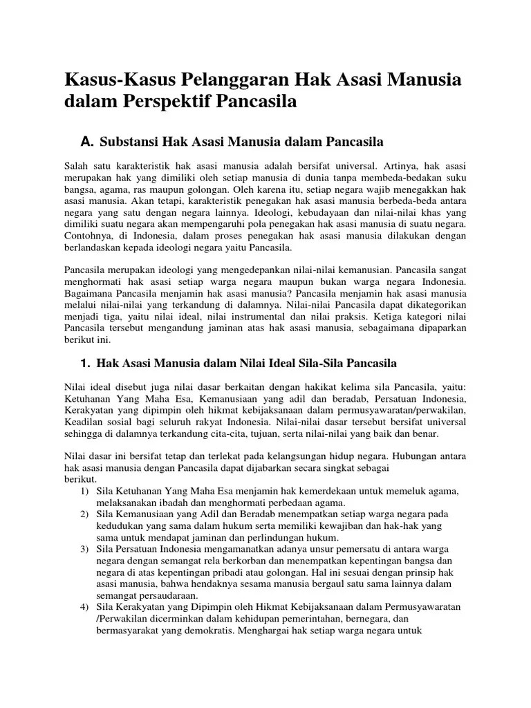 Makalah Hak Dan Kewajiban Warga Negara Dalam Nilai Praksis Sila Sila  Pancasila - Contoh Makalah