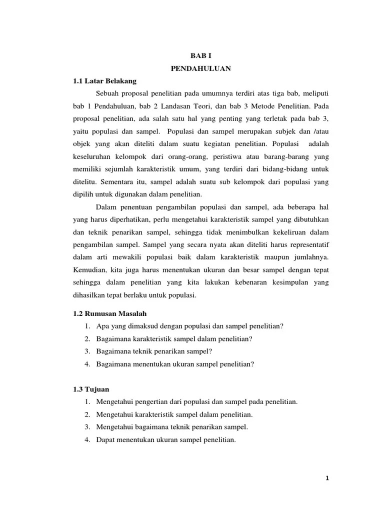 Makalah Populasi Dan Sampel | PDF