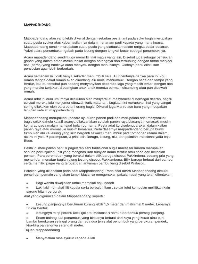 Mappadendang Dan Accera Tappareng