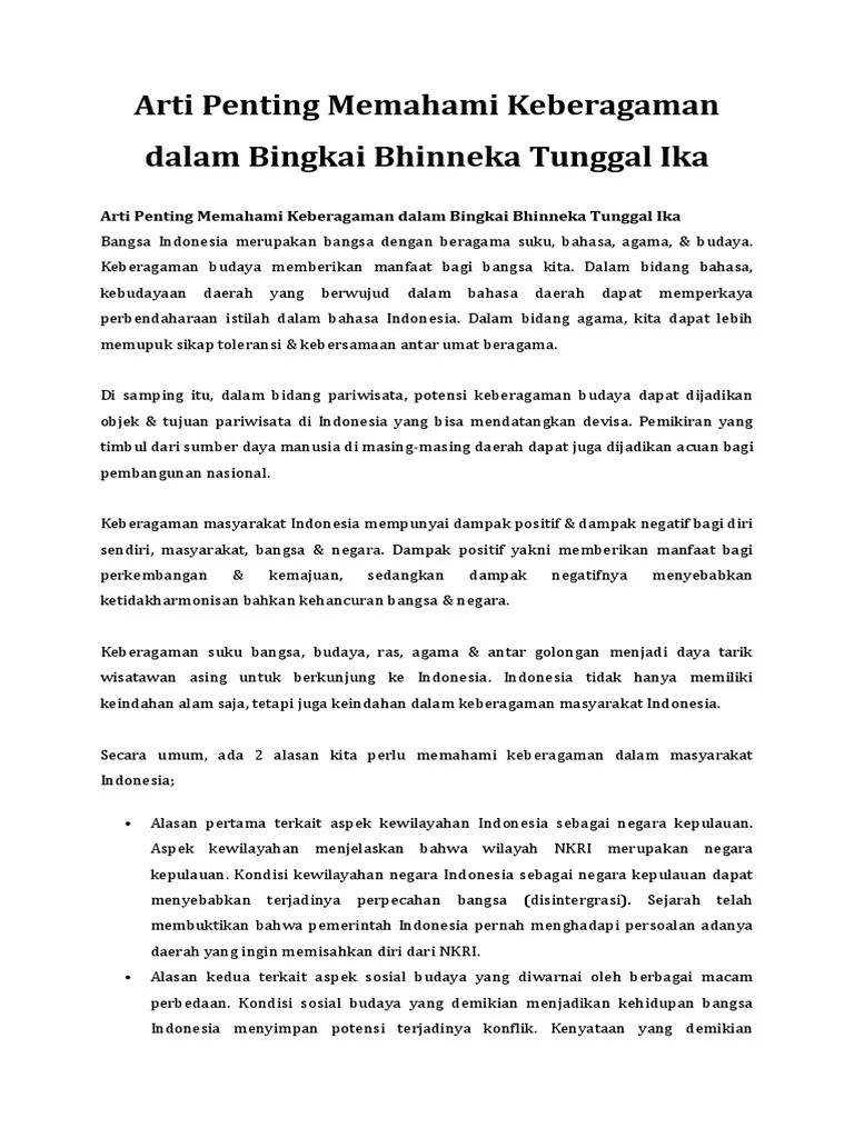 Arti Penting Memahami Keberagaman Dalam Bingkai Bhinneka Tunggal Ika –  Sekali