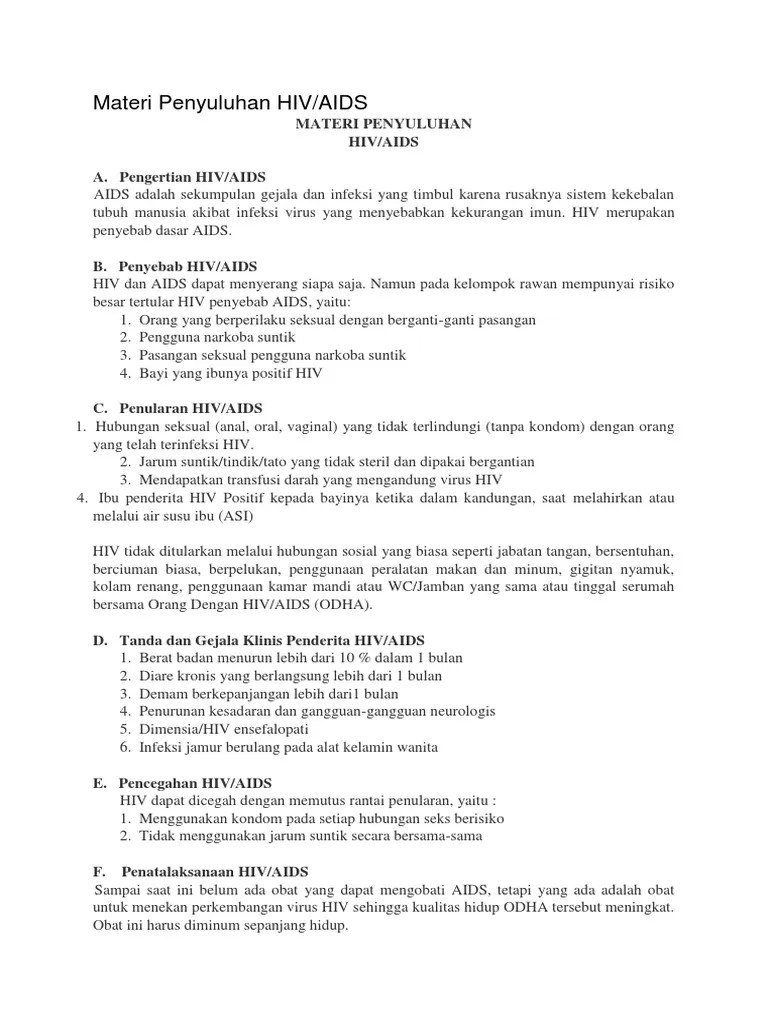 Materi Penyuluhan HIV | PDF