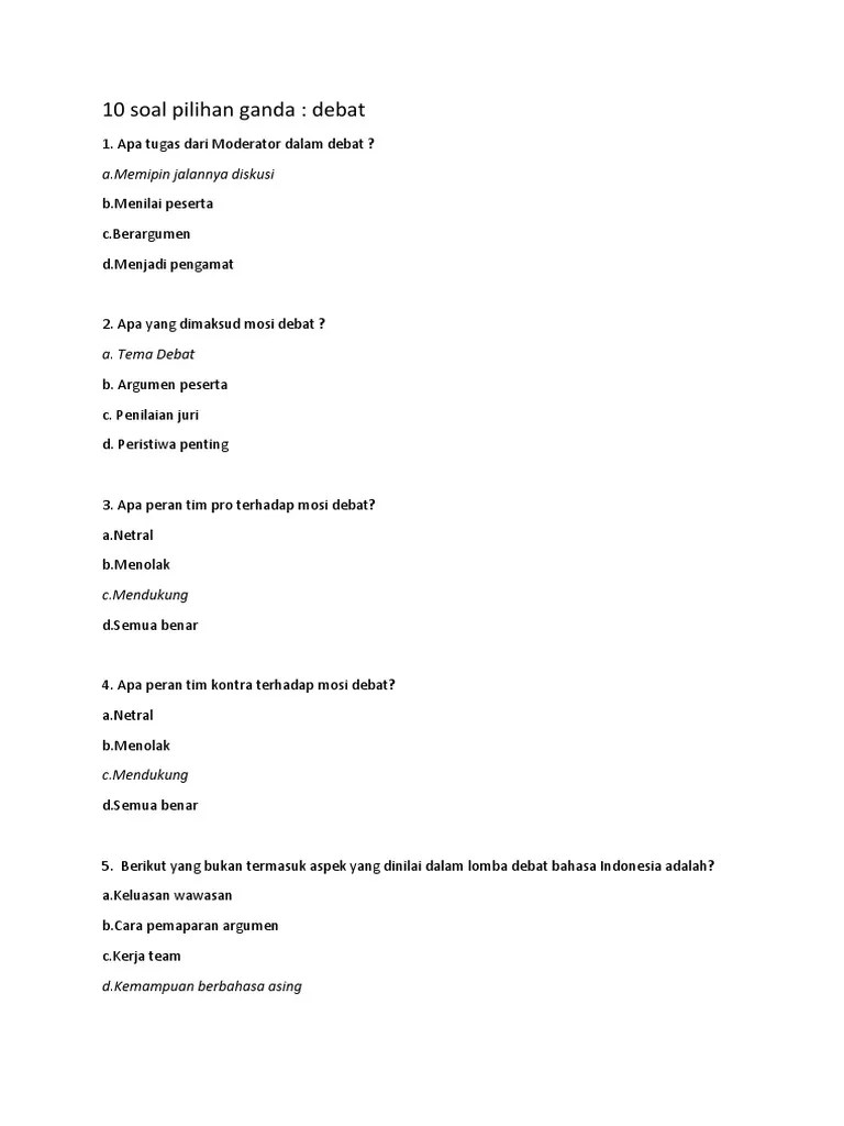 10 Soal Pilihan Ganda | PDF
