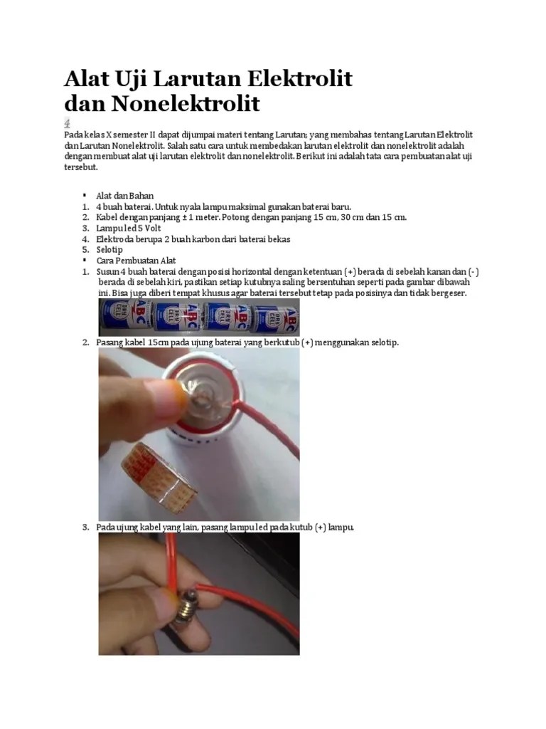 Cara Membuat Rangkaian Alat Uji Elektrolit - Berbagai Alat