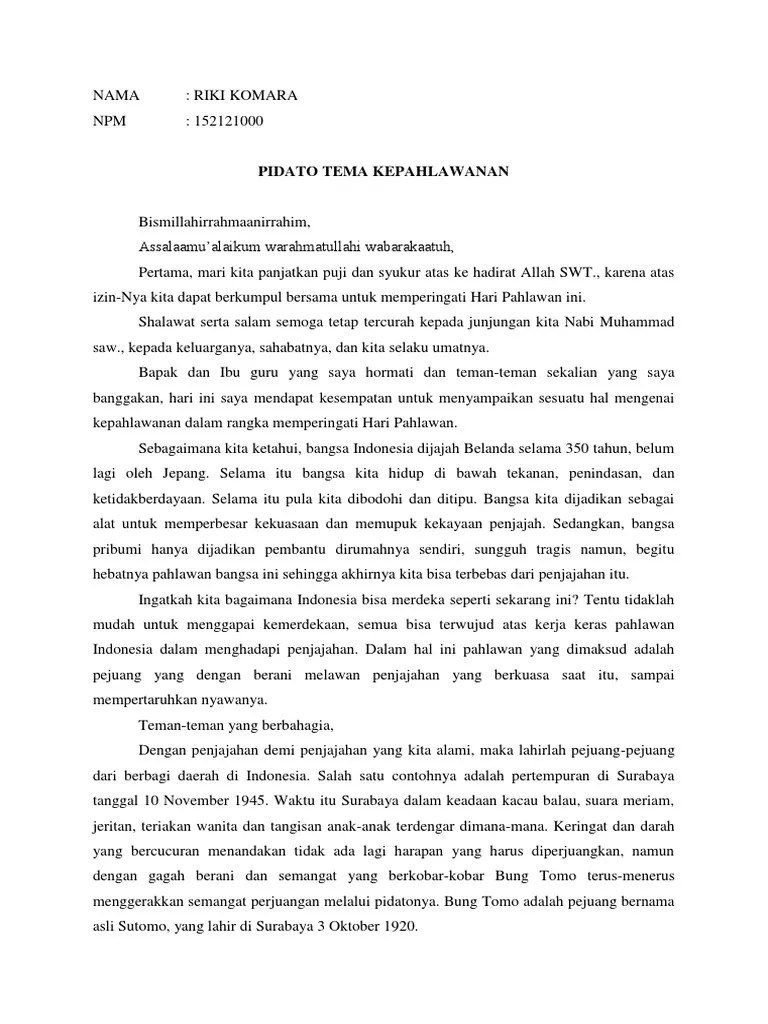 Pidato Bertema Kepahlawanan – Penggambar