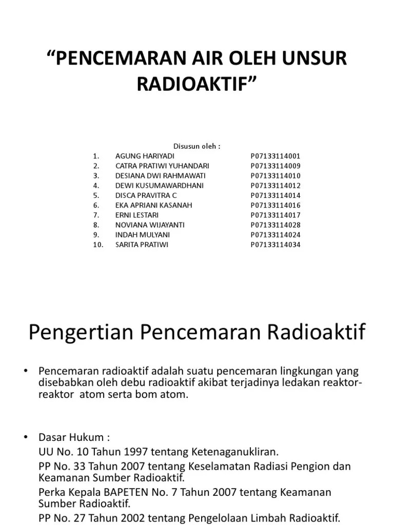 Pencemaran Air Oleh Unsur Radioaktif | PDF