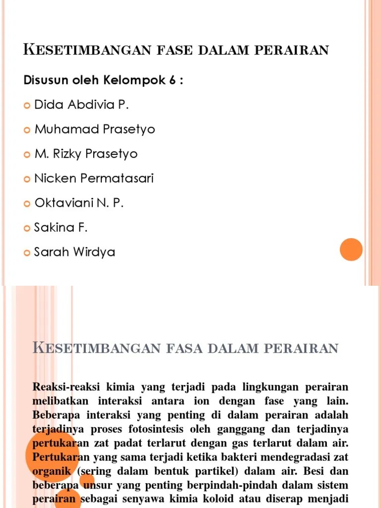 Kesetimbangan Fase Dalam Perairan | PDF