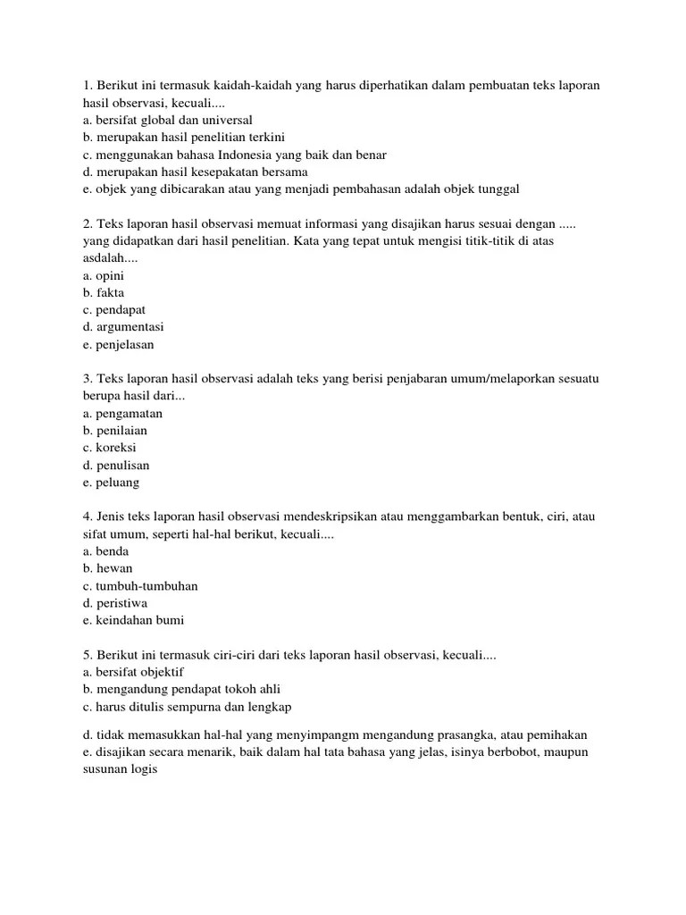 Contoh Soal Obeservasi | PDF