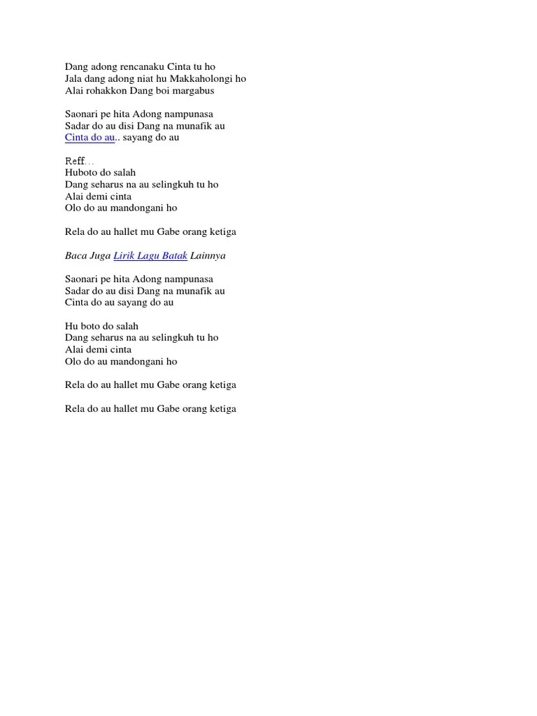 Dang Adong Rencanaku Cinta Tu Ho | PDF