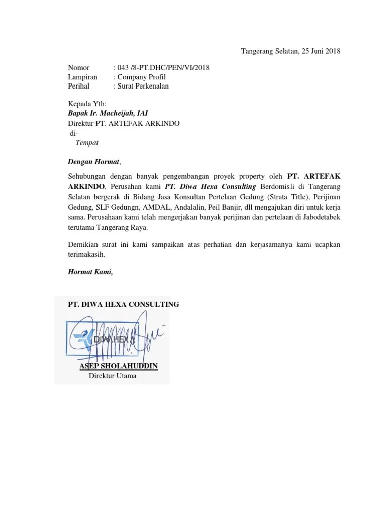 Contoh Surat Perkenalan | PDF