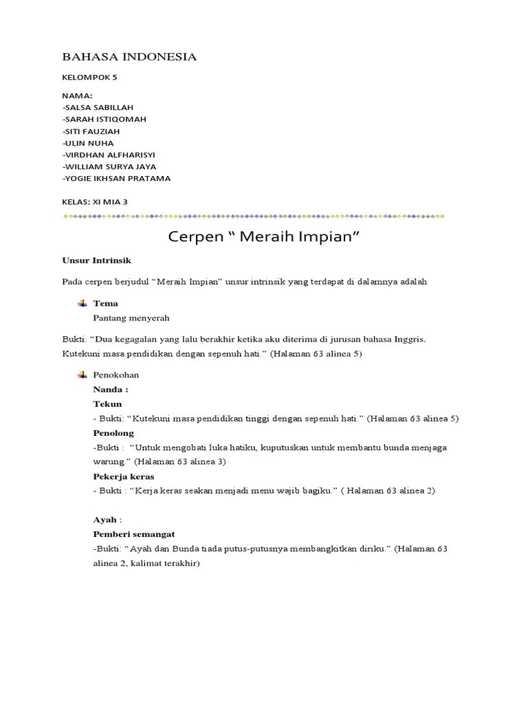 BAHASA INDONESIA Meraih Impian Kelompok 5 | PDF