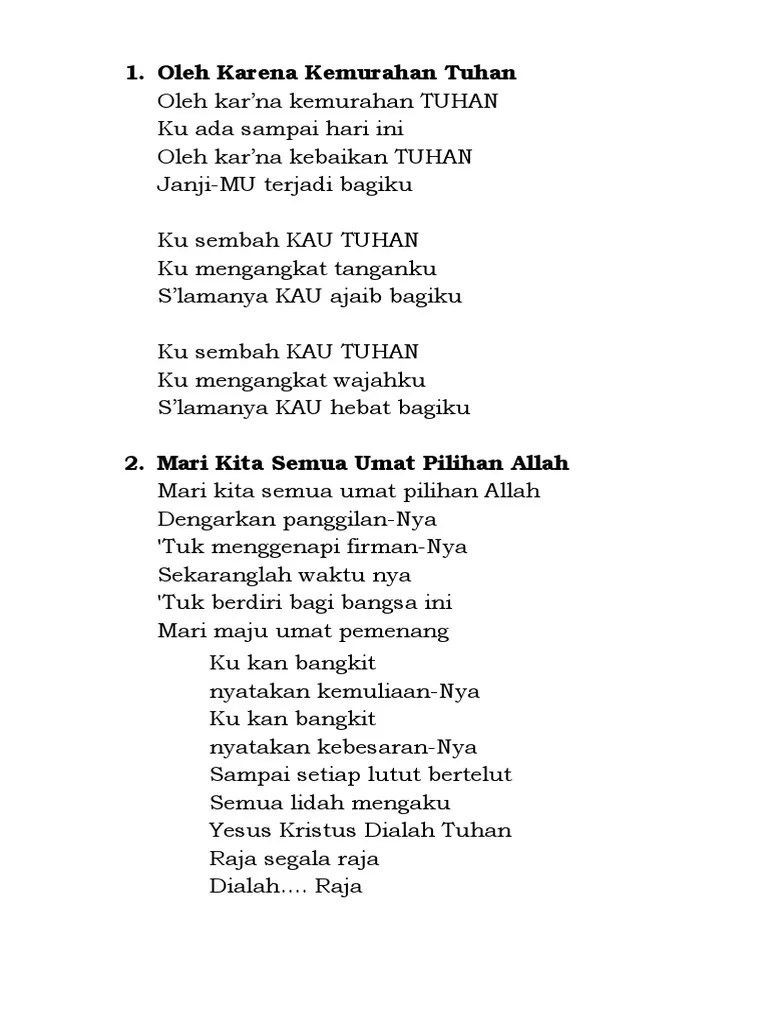Lirik Lagu Ibadah 08 Juli 2018 | PDF