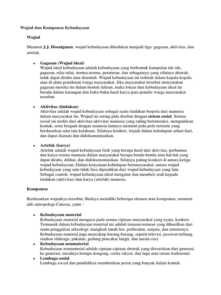 Contoh Bentuk Kebudayaan Yang Berupa Ide Gagasan Dan Norma Adalah - Seputar  Bentuk