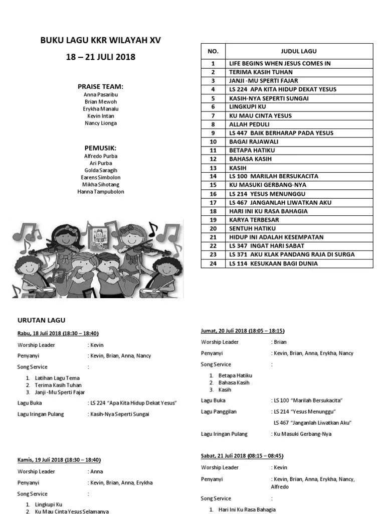 Buku Lagu KKR XV 2018 | PDF