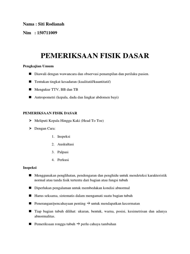Pemeriksaan Fisik Dasar | PDF