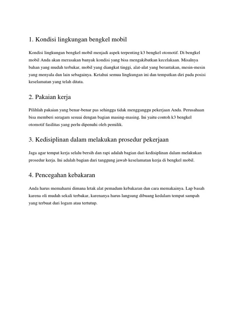 K3 Bidang Otomotif | PDF