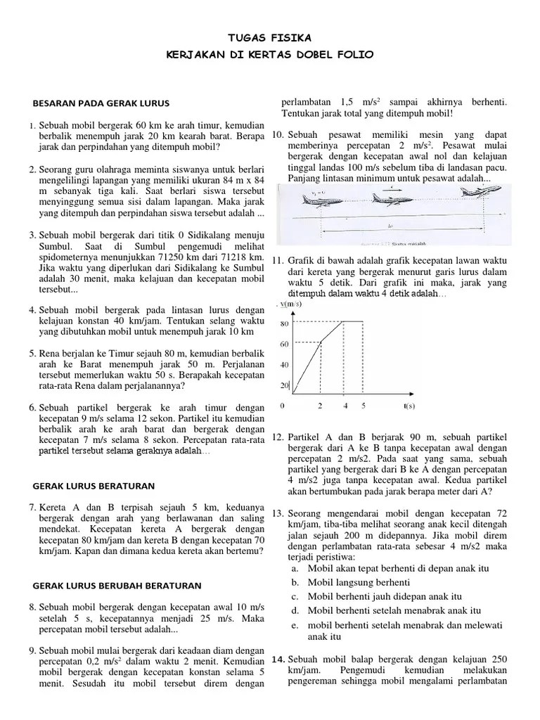 Kumpulan Soal Gerak Lurus | PDF