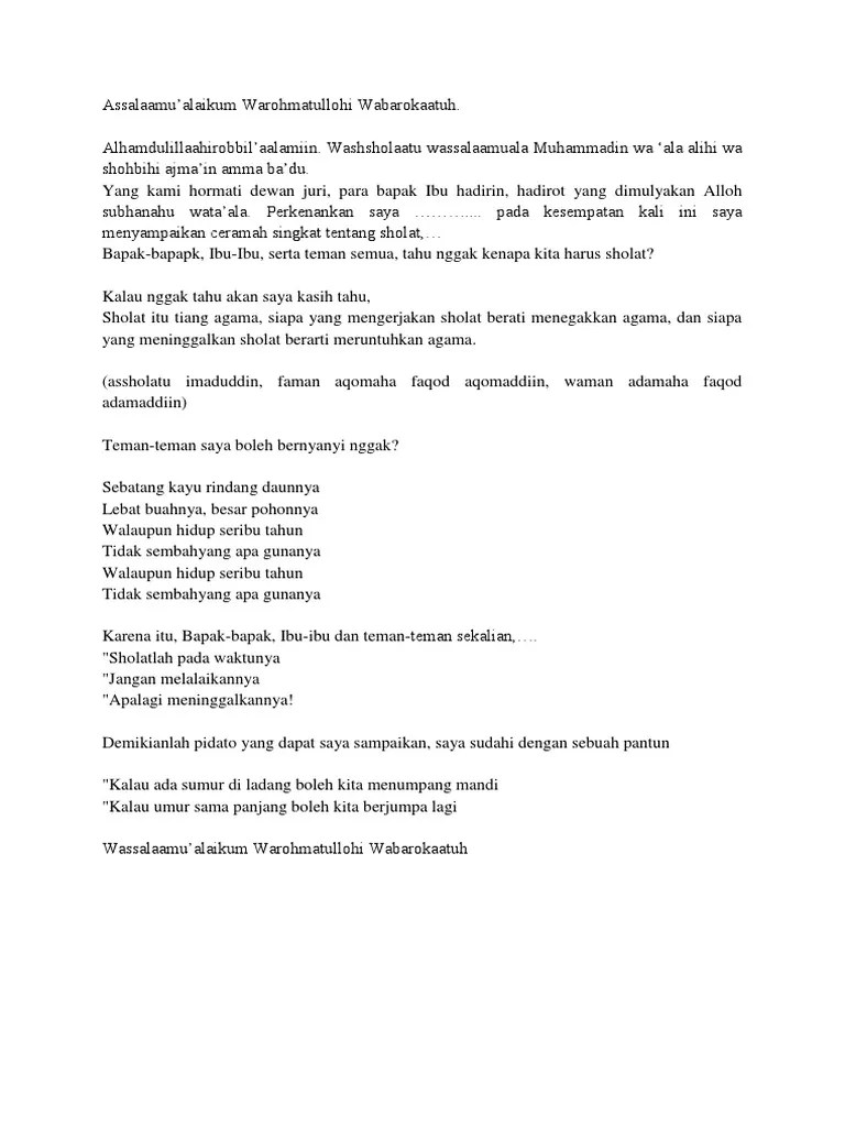 Ceramah Sholat Tiang Agama