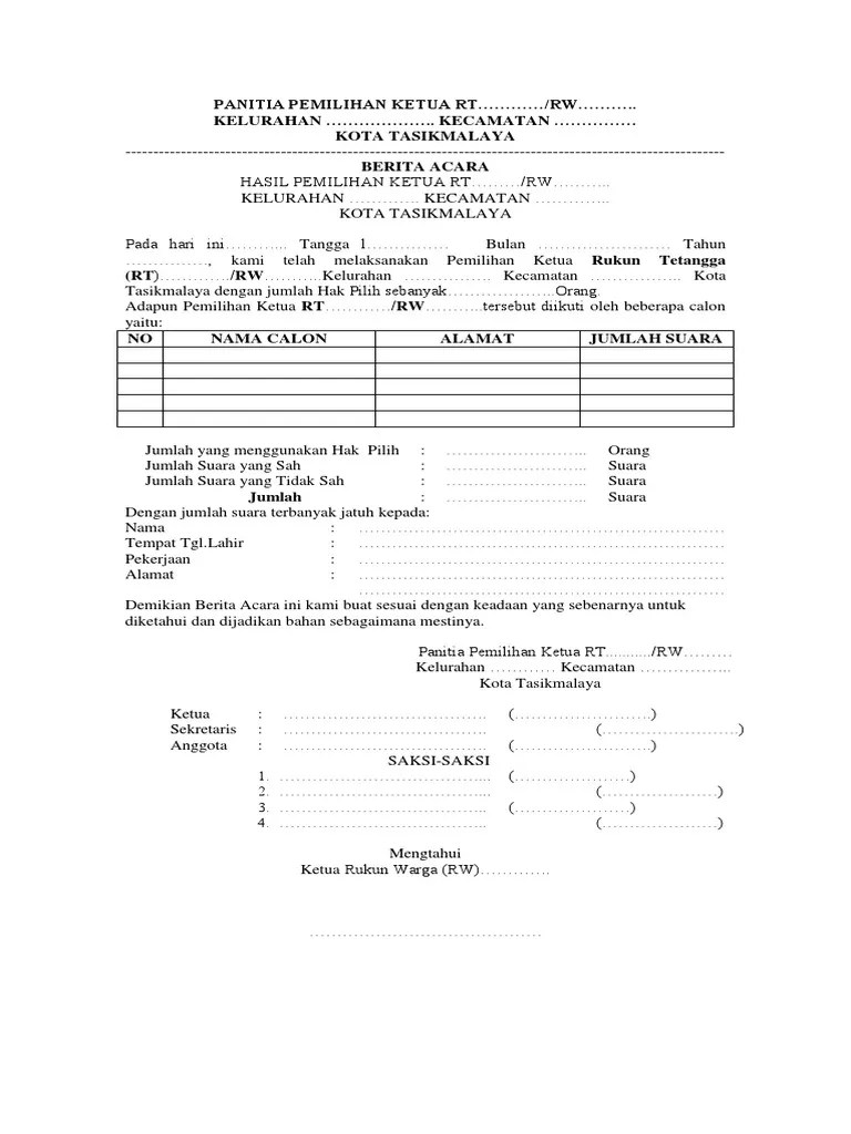 Contoh Surat Edaran Pemilihan Ketua Rt - Audit Kinerja
