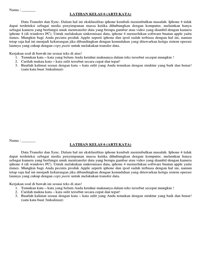 Arti Kata Sulit Kelas 6 | PDF