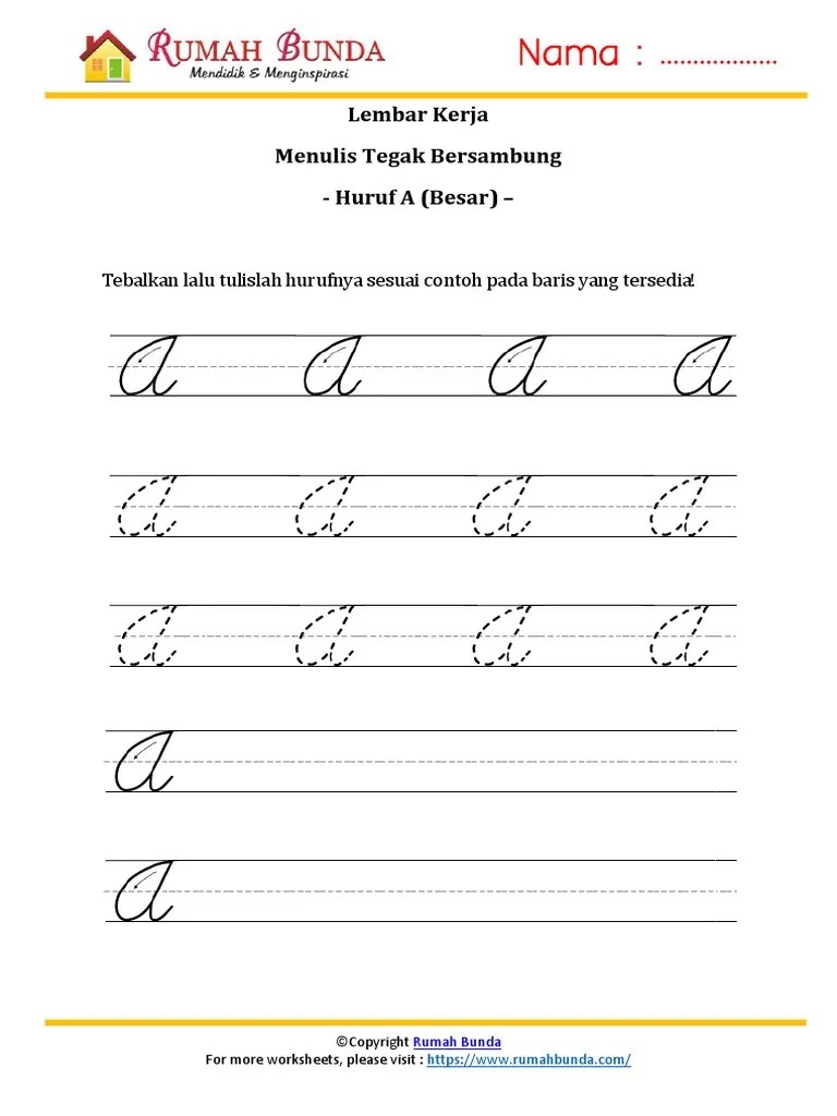 Menulis Tegak Bersambung A | PDF