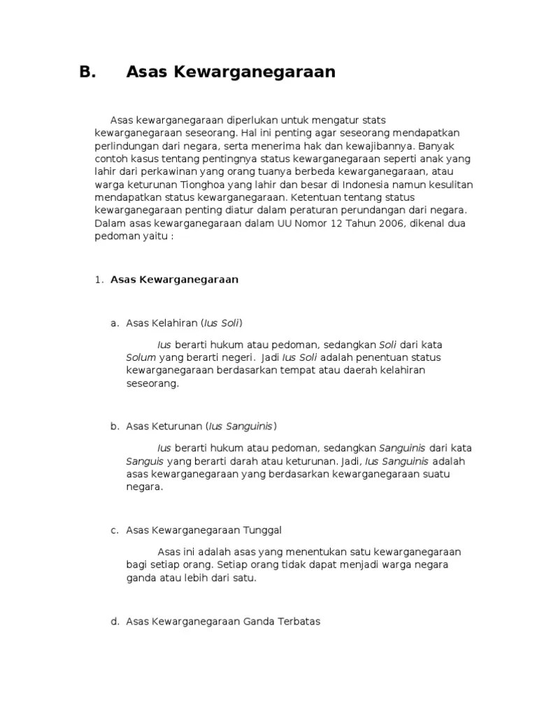 Asas Kewarganegaraan | PDF