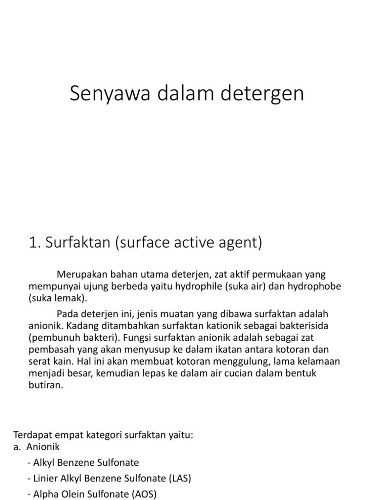 Senyawa Dalam Detergen | PDF