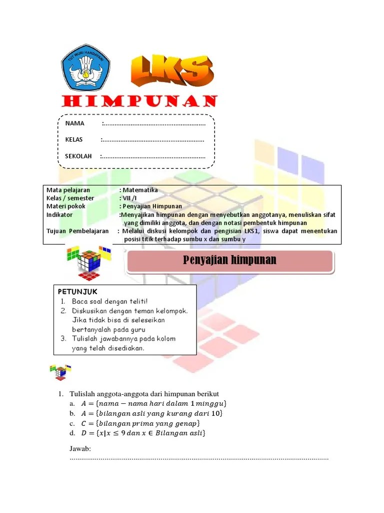 LKS Penyajian Himpunan | PDF