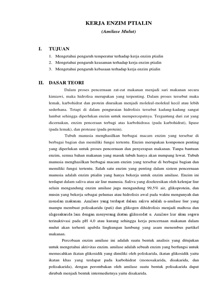 Kerja Enzim Ptialin | PDF