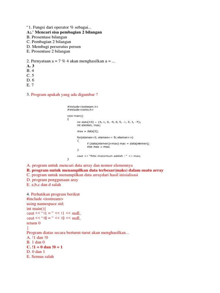 Soal Dasar Pemrograman | PDF