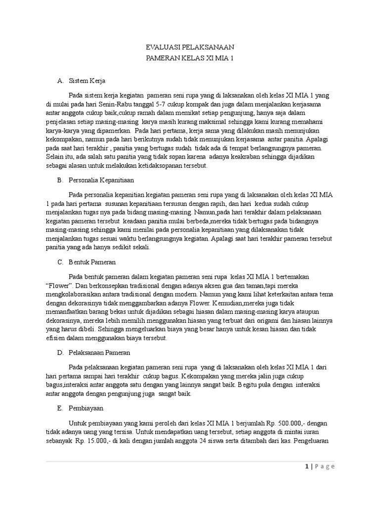 Makalah Pameran Seni Rupa Kelas Xi