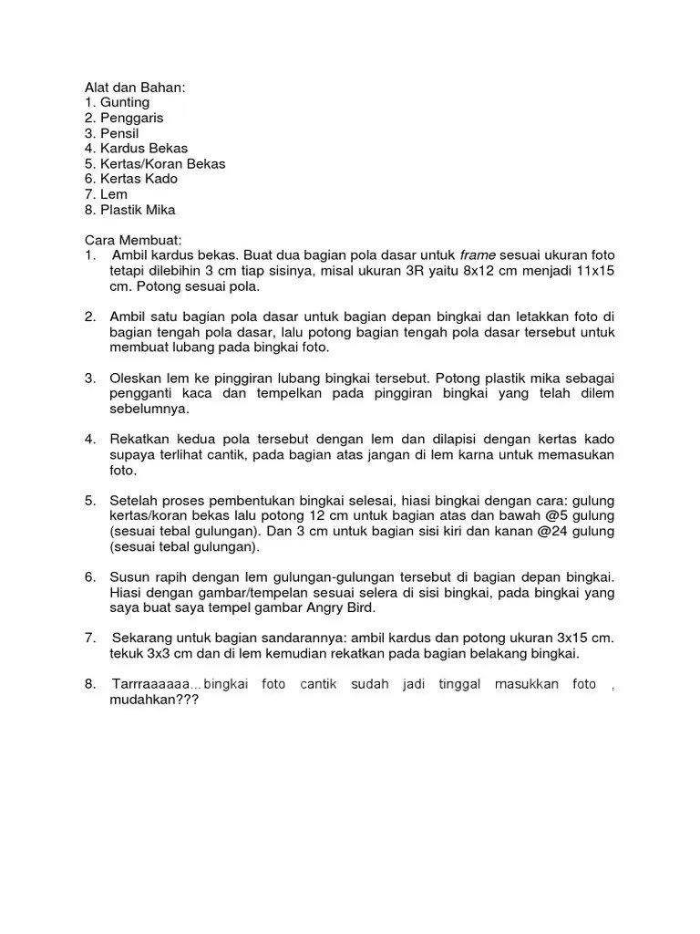 Cara Membuat Bingkai Foto | PDF