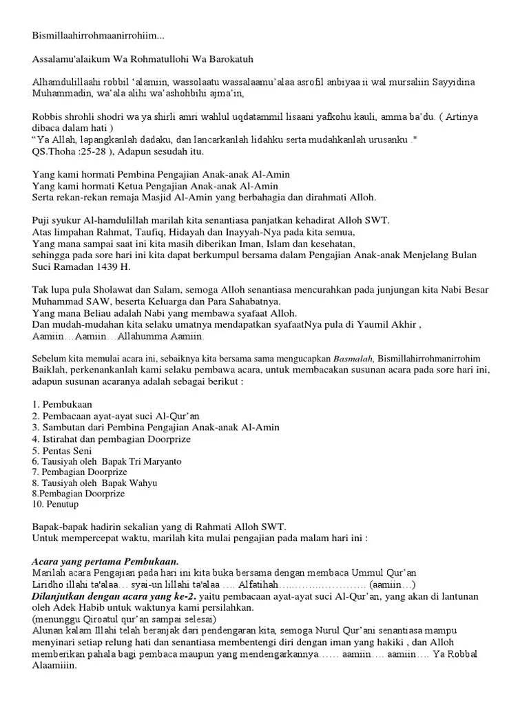 Pembawa Acara Pengajian Anak-Anak | PDF