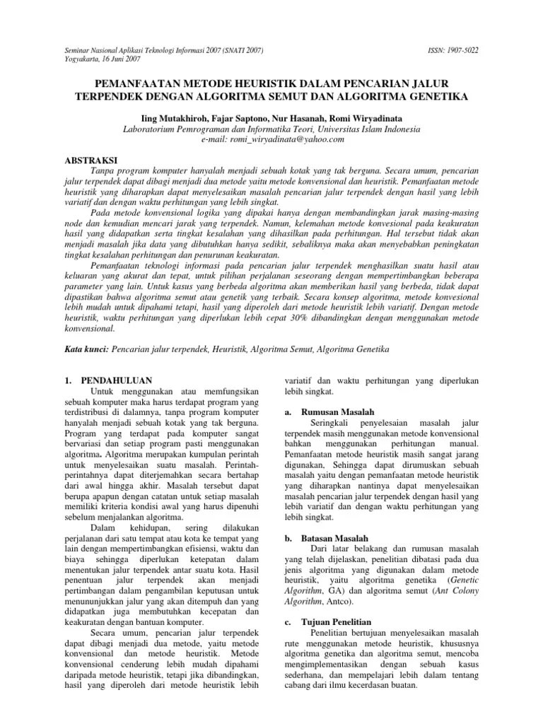 Algoritma Semut Dan Algoritma Genetika | PDF