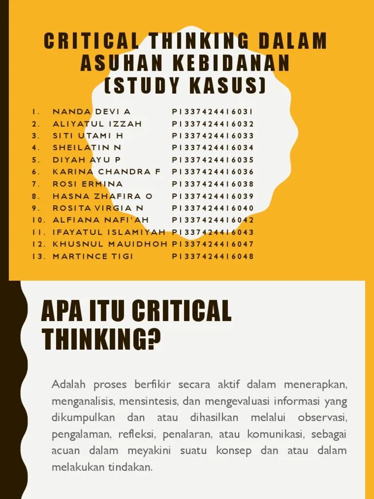 Critical Thinking Dalam Asuhan Kebidanan | PDF