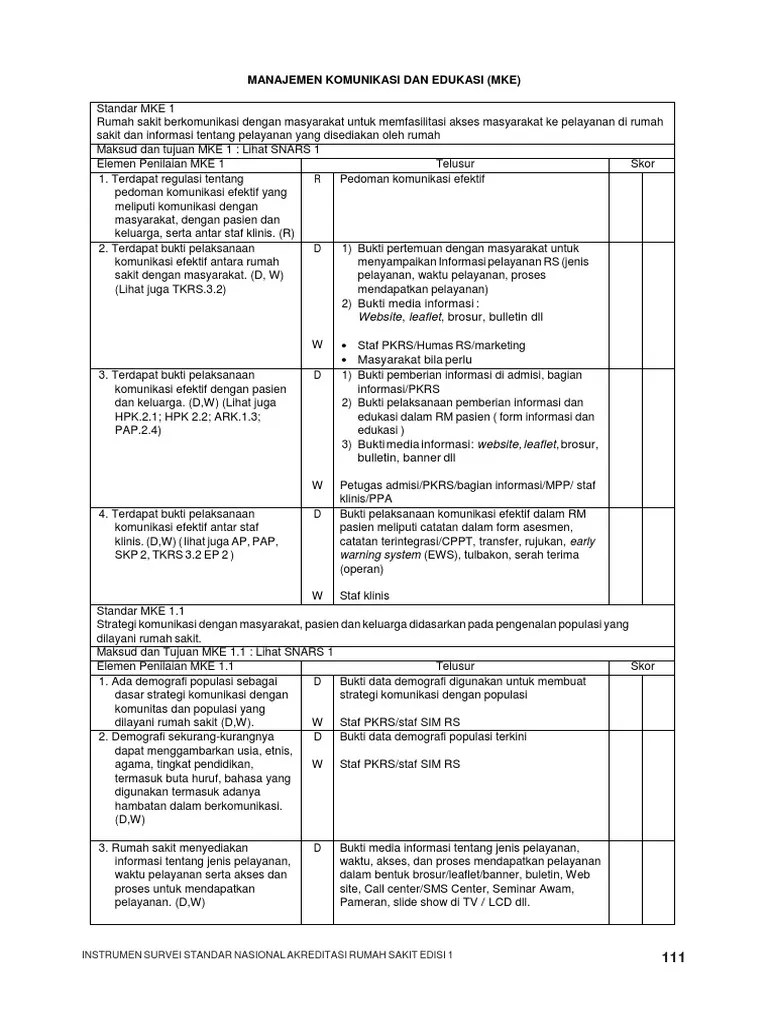 Instrumen Snars Mke | PDF