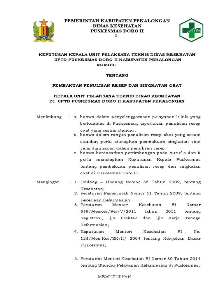 SK Pembakuan Singkatan | PDF