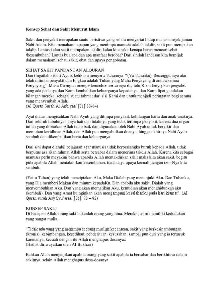 Konsep Sehat Dan Sakit Menurut Islam | PDF