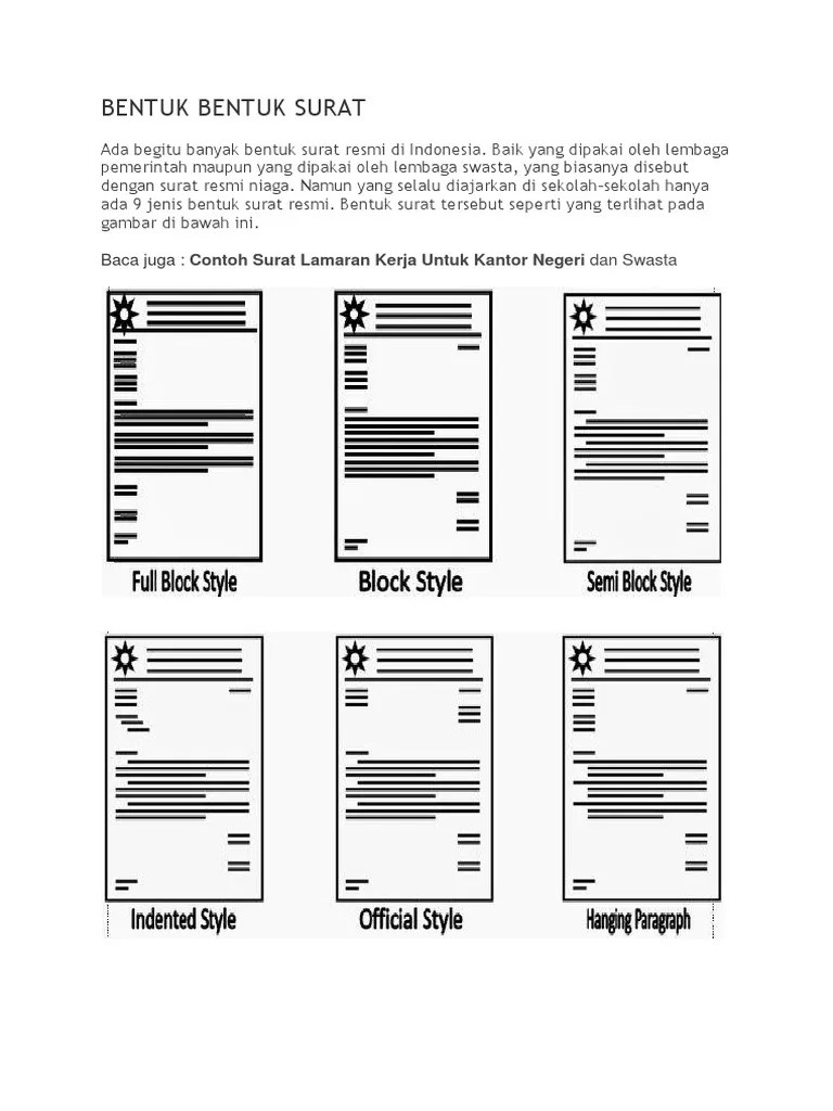 Bentuk Bentuk Surat | PDF