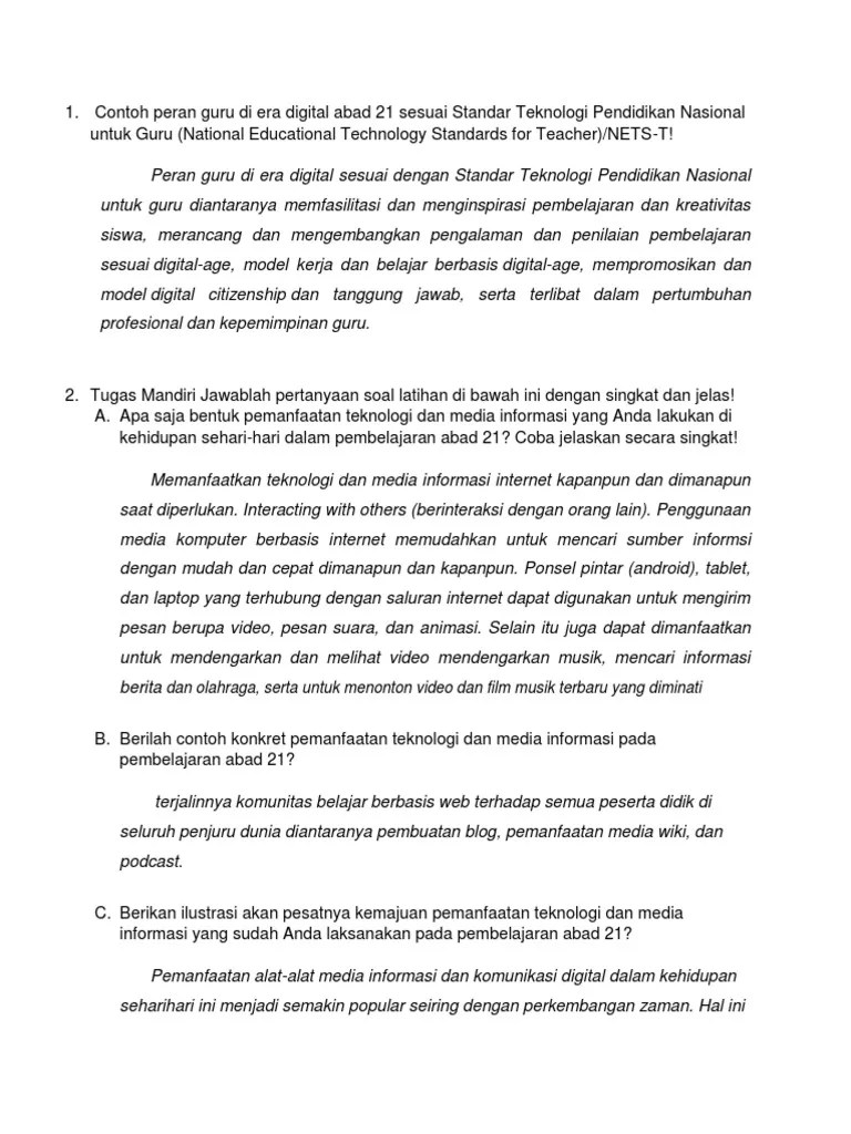 Peran Guru Di Era Digital Abad 21 Sesuai Nets T – Nasi