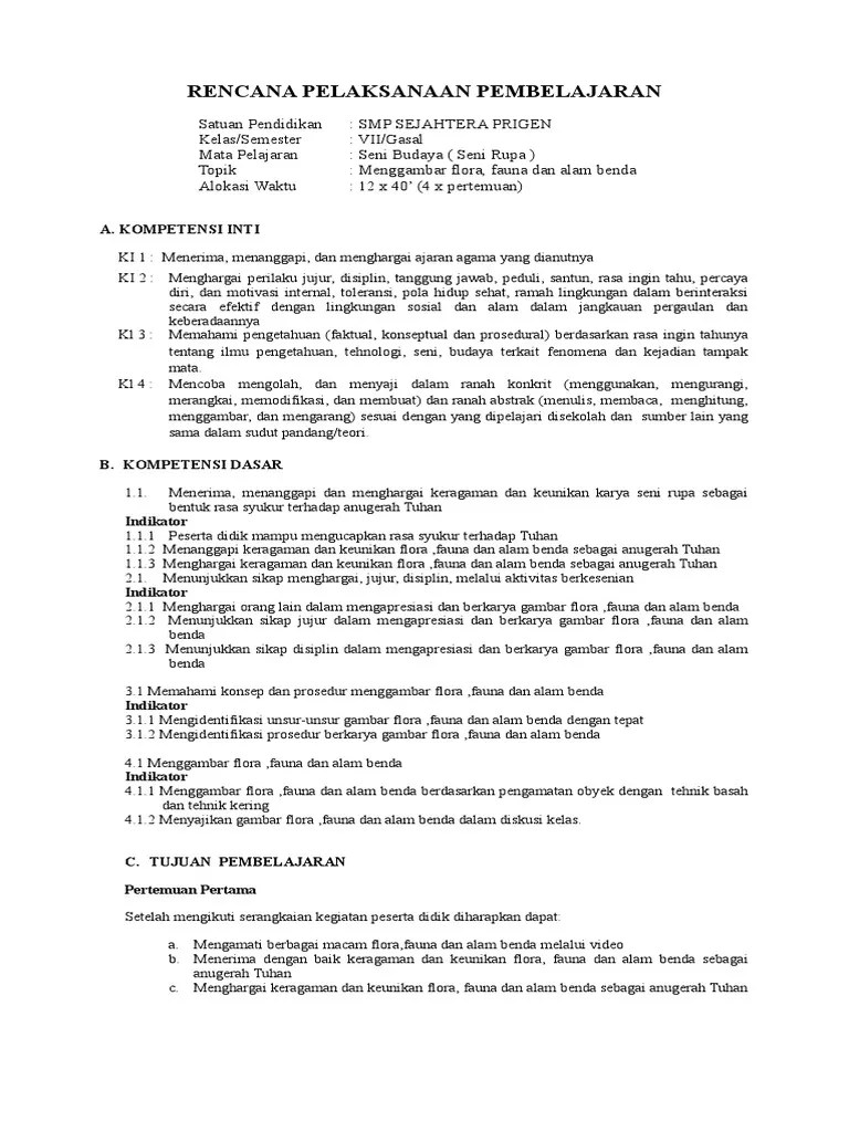 6.1 RPP Seni Rupa 7 SMT Gasal, MGBR Flora, Fauna, Alam Benda | PDF