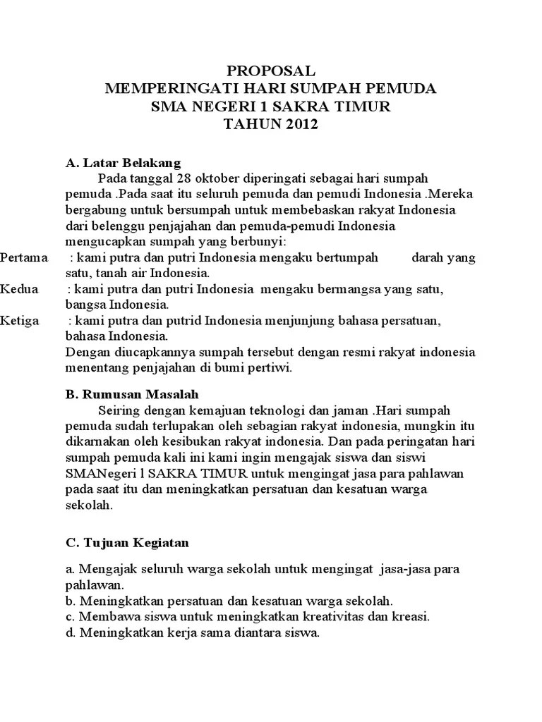 PROPOSAL Sumpah Pemuda | PDF