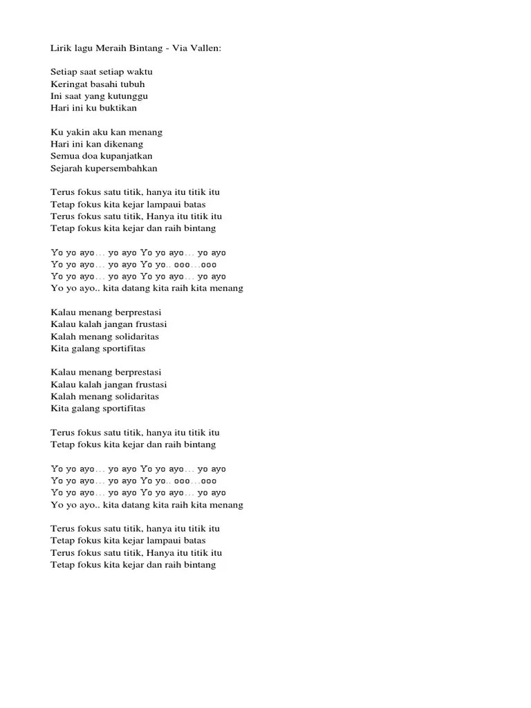 Lirik Lagu Meraih Bintang | PDF