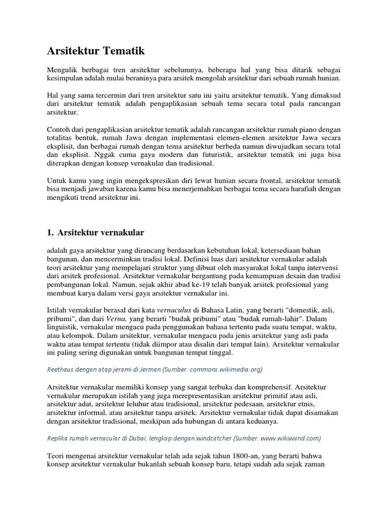 Arsitektur Tematik | PDF