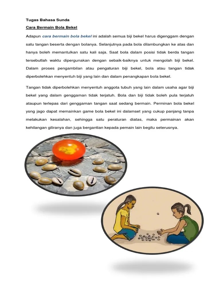 Tugas Bahasa Sunda Bola Bekel | PDF