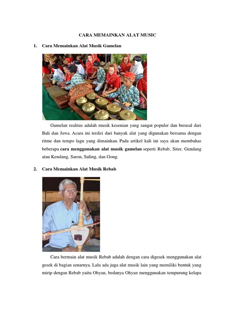 Cara Memainkan Alat Music | PDF